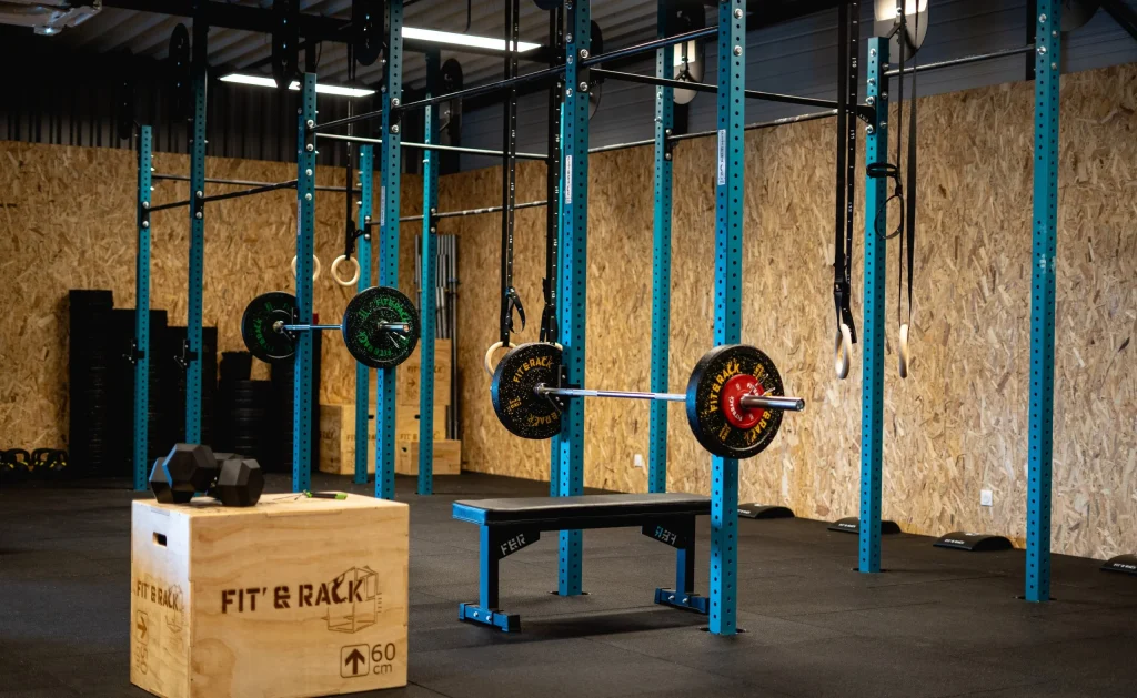 salle crossfit, barre musculation
